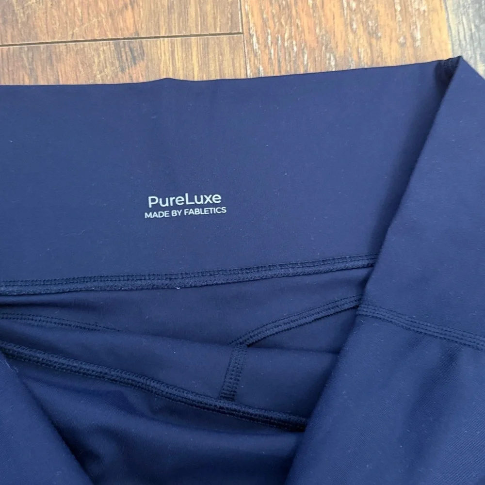 Deep Blue Fabletics Athletic Leggings Pureluxe Side Pockets size Large/XL